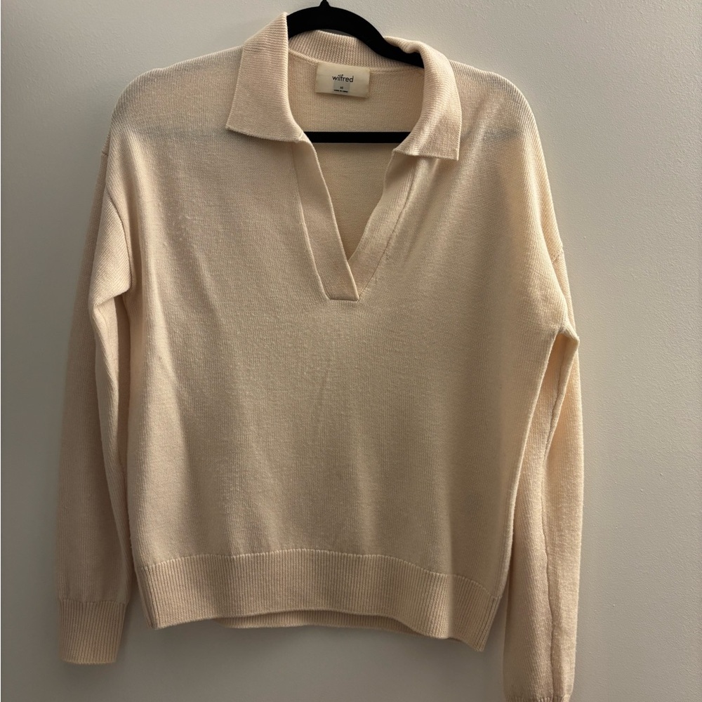 Wilfred Cream V-Neck Sweater